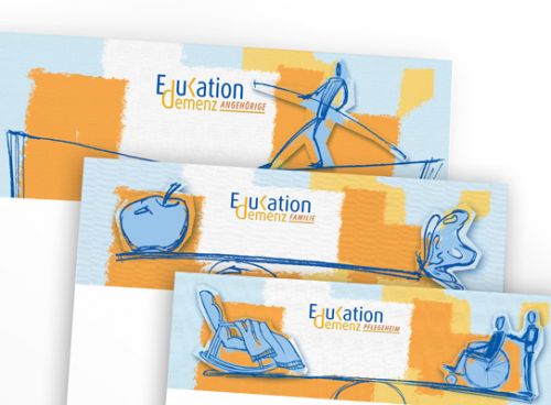 KeyVisual und Illustrationen zu "EduKation Demenz"