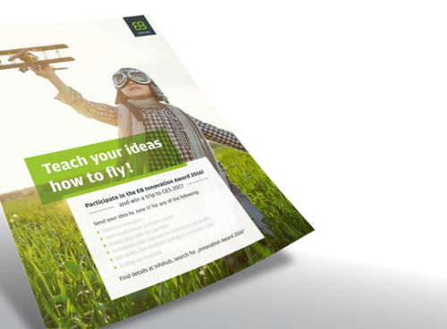 Poster zur globalen Ausschreibung des „EB Innovation Award 2016“