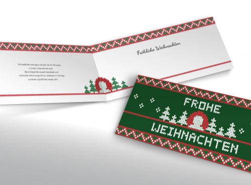 Wärmende Weihnachtsgrüße im Stickdesign