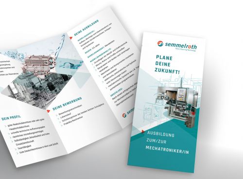 Kompaktes Faltblatt für potenzielle Auszubildende