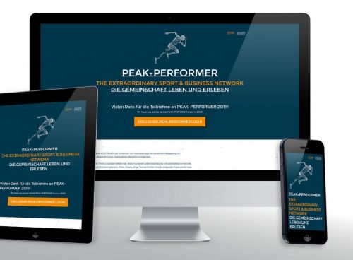 PEAK PERFORMER – Onepager modern vernetzt