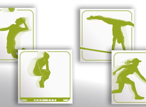 Sportgrafiken für die neue Turnhalle als Deko-Elemente