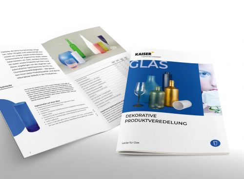 Präsentation der Angebots&shy;palette zu Lacken für Glas