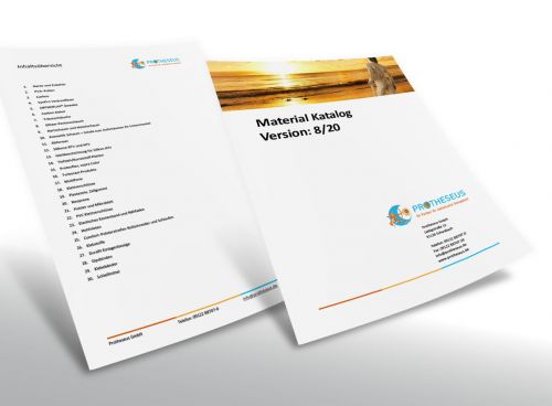 Katalog zu Materialen für die Herstellung von Prothesen