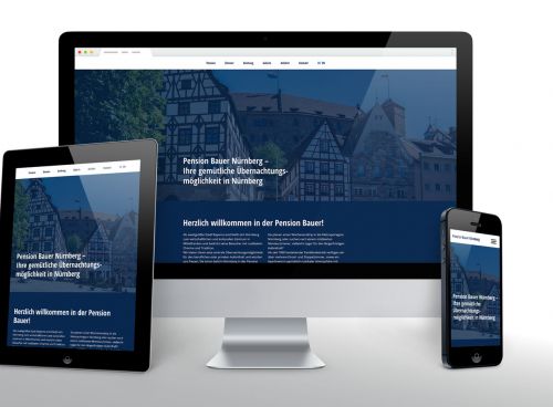 Onepager für die Pension Bauer in Nürnberg