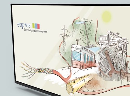 PowerPoint-Slides, Broschüre und Poster im Aquarell-Stil