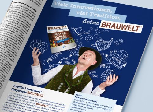 Serie mit Eigenanzeigen für die Fachzeitschrift BRAUWELT