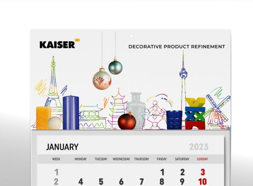 Top-Grafik mit Composing für den 3-Monats-Kalender