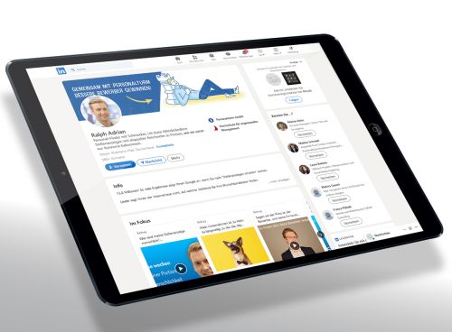 Header mit Personality für die Karriereplattform LinkedIn