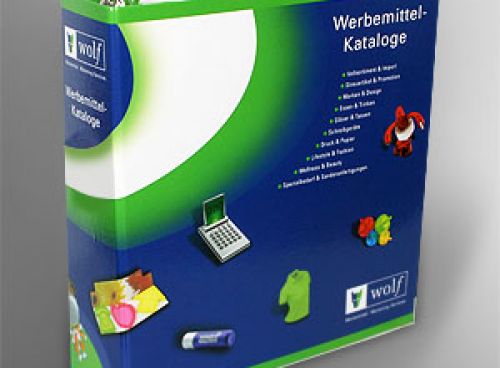 Individuell gefertigter Ordner für Werbemittel-Kataloge