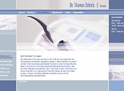 Screendesigns für den Internetauftritt der Zahnarztpraxis