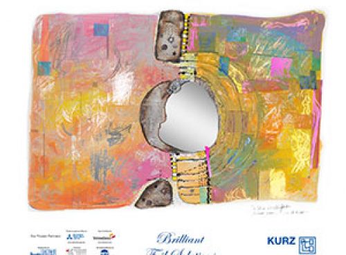 Poster zur drupa 2008 mit Heißfolienprägungen