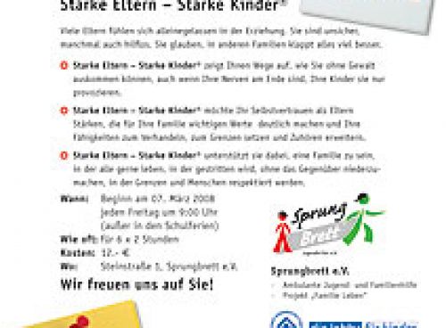 Plakat zum Kurs "Starke Eltern - Starke Kinder"