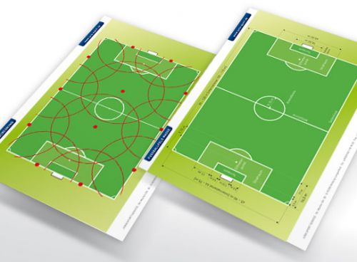 Spielfeldpläne zu Fußball und Tennis 