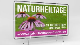 Werbematerialien für die Naturheiltage 2025 in der Stadthalle Fürth