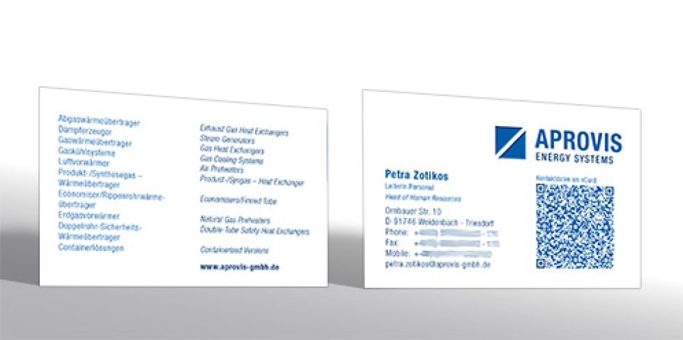 Visitenkarte mit QR-vCard Visitenkarte mit QR-vCard