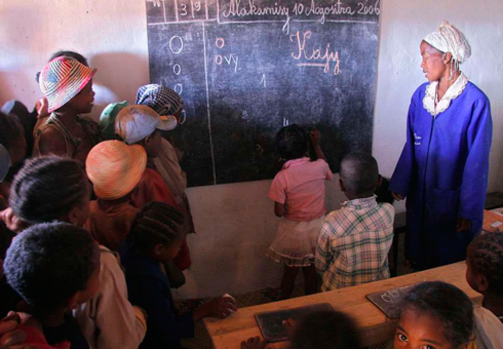 Schulunterricht in Dorfschule Schulunterricht