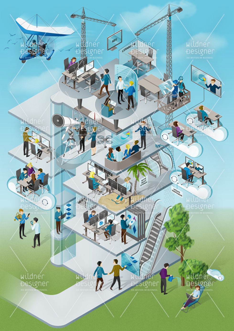 Einer von mehreren Zwischenständen des späteren Dialogbilds mit der Umsetzung einzelner erster Szenen. Einer von mehreren Zwischenständen des späteren Dialogbilds mit der Umsetzung einzelner erster Szenen.