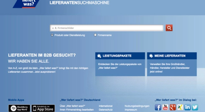 Werbung im Online-Branchen- verzeichnis Wer liefert was?