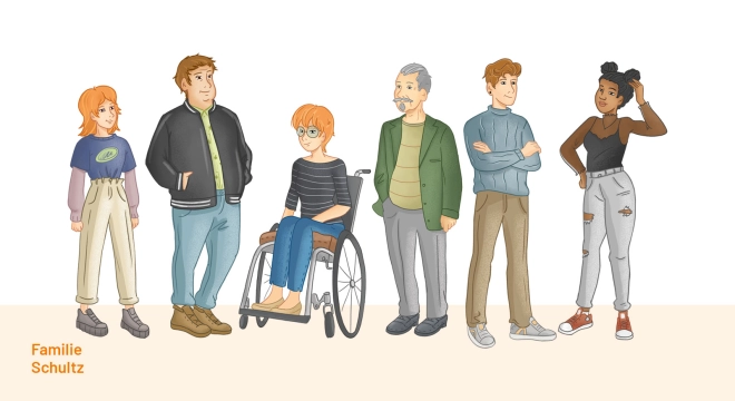 Identifikationsfiguren leiten die Schüler durch den Lehrband #WAT 1