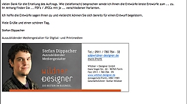 Die grafische Gestaltung von Signaturen in Geschäfts-E-Mails