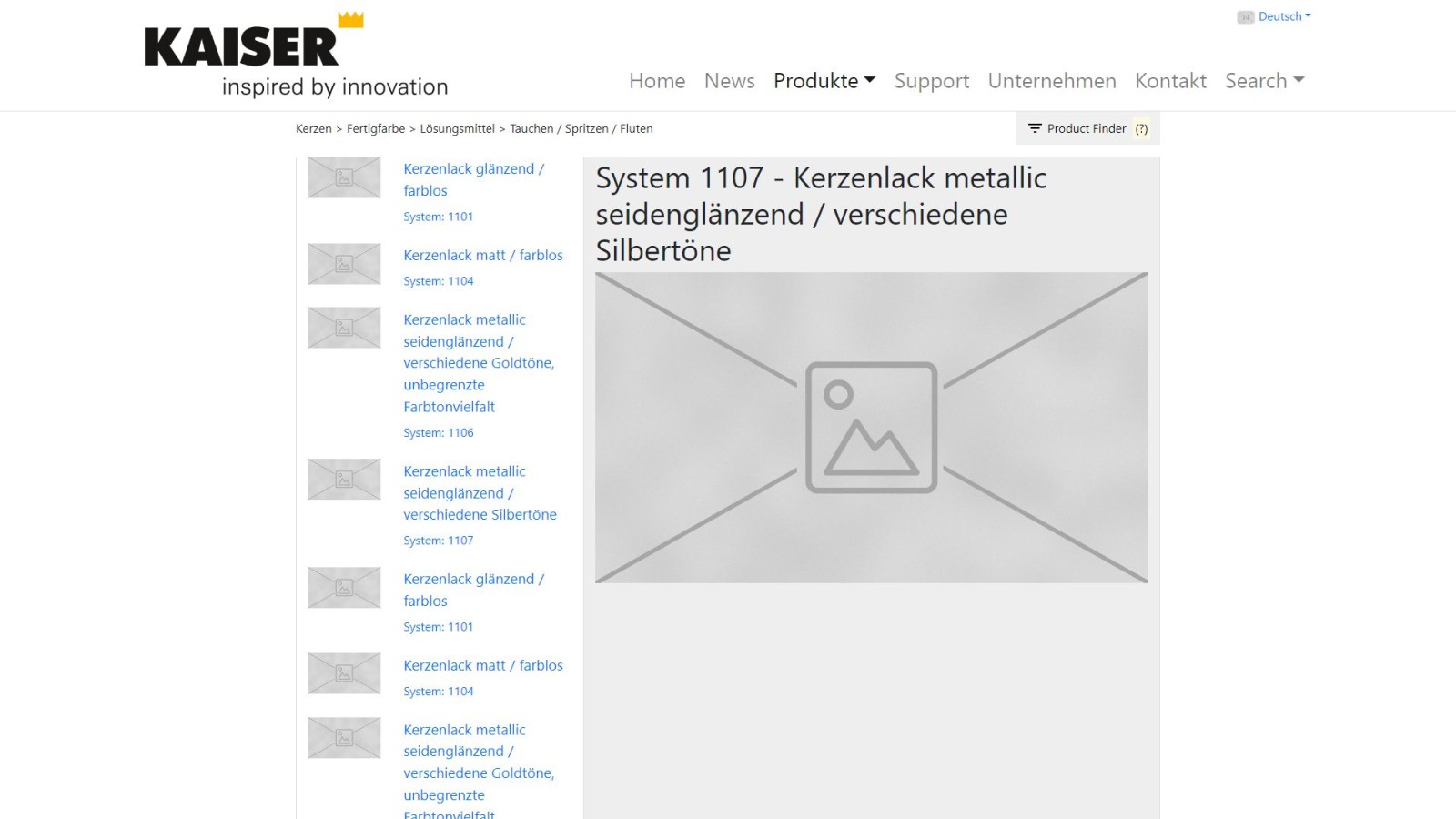 Prototyp Wireframe für Kaiser Lacke – Version 2