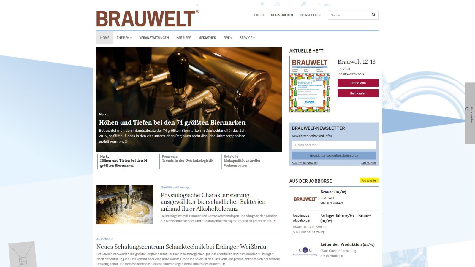 Prototyp Wireframe für Brauwelt – Version 4