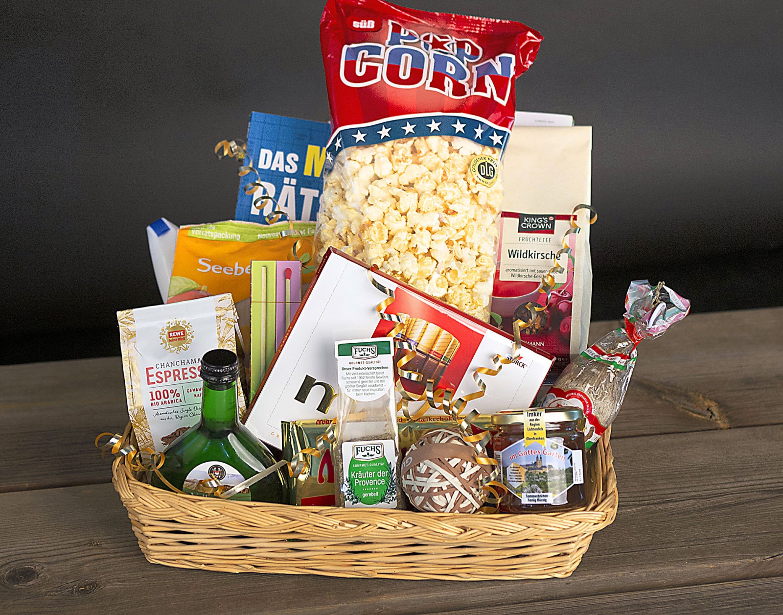Geschenkkorb des Gewinnspiels zur 250 Wildnermail