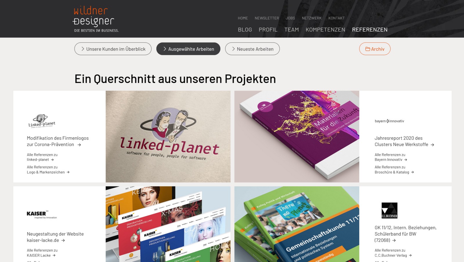 Redesign der Referenzen