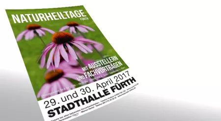 Werbung zur Messe Naturheiltage in der Stadthalle Fürth