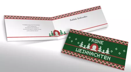 Wärmende Weihnachtsgrüße im Stickdesign