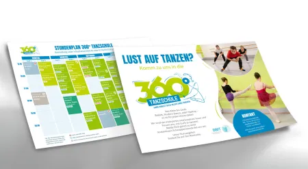 Flyer für den Stretching-Workshop und das Som­mer­ferien­programm