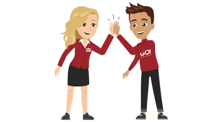 Illustration der neuen Brand Mascots „MarGO“ und „HuGO“