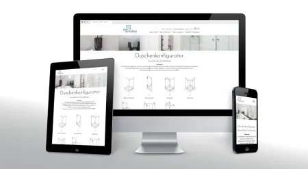 Online-Konfigurator für Glas­duschen mit indivi­du­ellen Abmessungen
