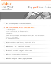 Vorschau auf die Wildner+Designer Website 3.0 - Informativer