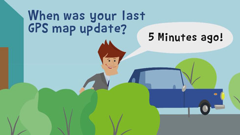 Durch kompakte Texteinblendungen wird der Film auch ohne Ton verständlich … Elektrobit Animation 3