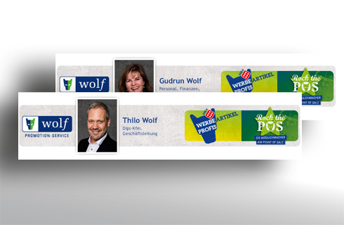 Die E-Mail-Signaturen mit Firmenlogo und zwei Signets Die E-Mail-Signaturen mit Firmenlogo und zwei Signets