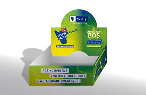 Muster-Aufsteller, der sich aus einer kleinen Schachtel aufgeklappt werden kann Muster-Aufsteller, der sich aus einer kleinen Schachtel aufgeklappt werden kann