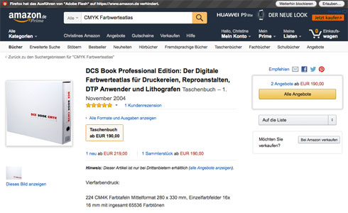 Ein Satz mit Farbfächern für knapp 400 € bei Amazon Ein Satz mit Farbfächern für knapp 400 € bei Amazon