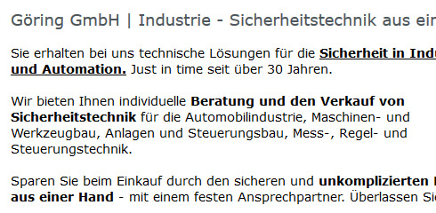 Alt: Die unspektakuläre Systemschrift „Verdana“ wurde eher aus Zweckmäßigkeit und nicht aufgrund der Ästhetik eingesetzt. Alt: Die unspektakuläre Systemschrift „Verdana“ wurde eher aus Zweckmäßigkeit und nicht aufgrund der Ästhetik eingesetzt.