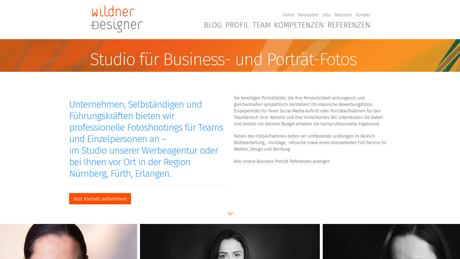 Landingpage für unser Fotografiestudio Landingpage für unser Fotografiestudio