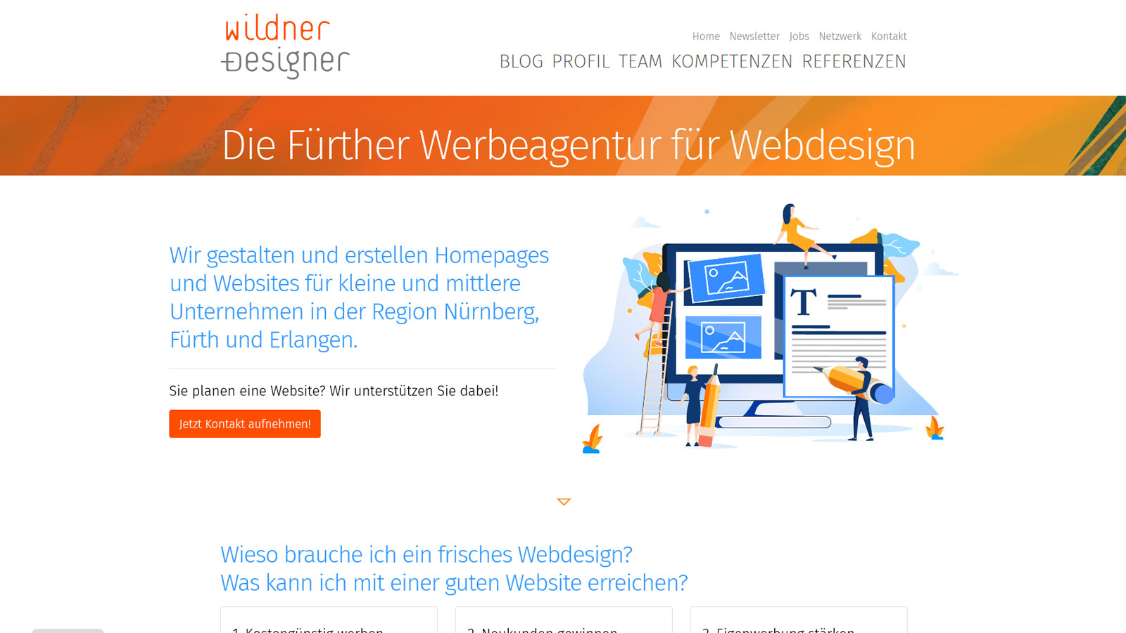 Landingpage für unsere Webdesign-Abteilung Landingpage für unsere Webdesign-Abteilung
